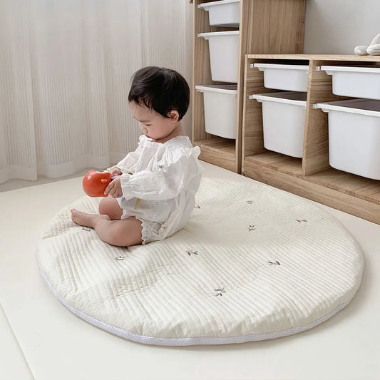 1PCS Nordic Style Baby Cotton Blanket Round Shape Crawling Newborn Baby Room Carpet Decoration