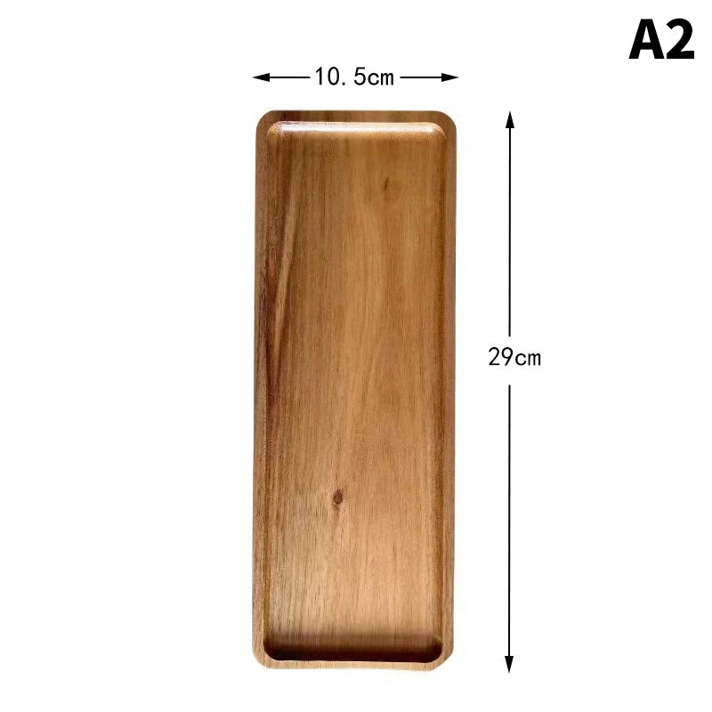 Solid Wood Food Serving Tray | Natural Wooden Tray for Kitchen, Dining & Home Décor