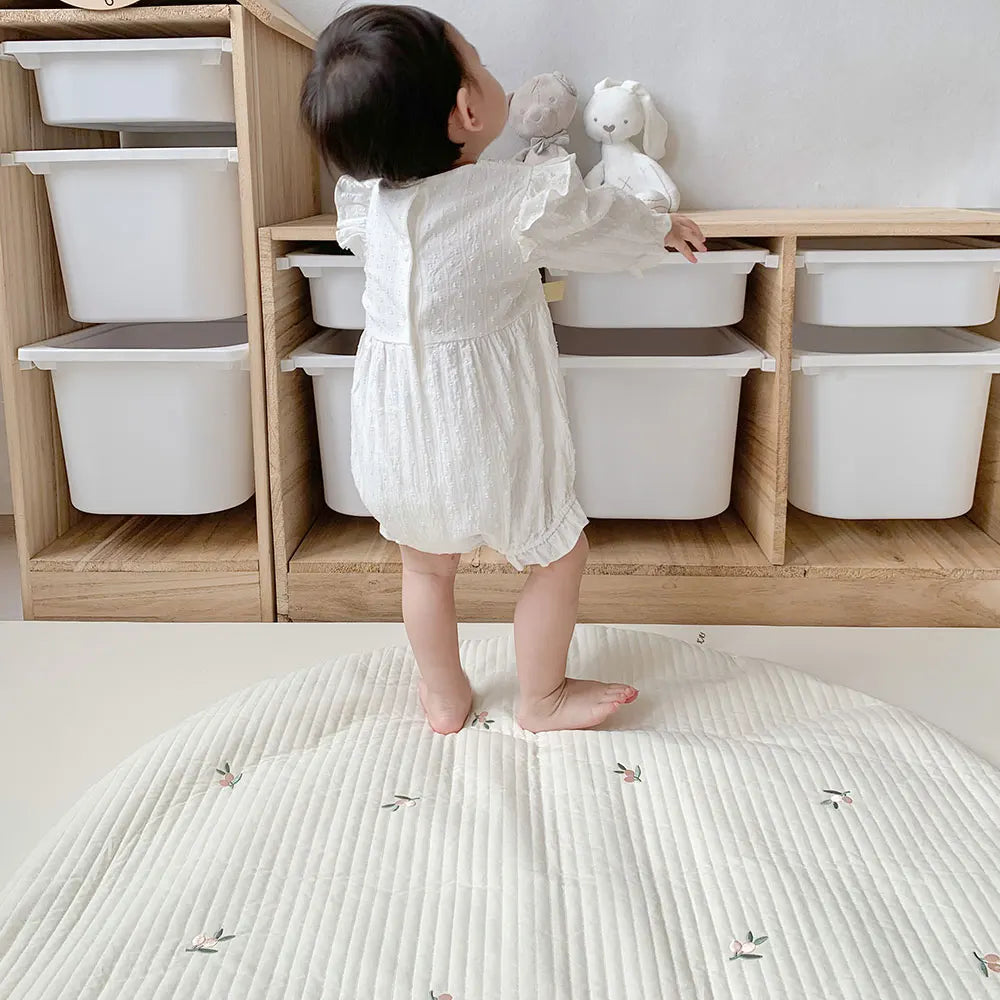 1PCS Nordic Style Baby Cotton Blanket Round Shape Crawling  Newborn Baby Room Carpet Decoration