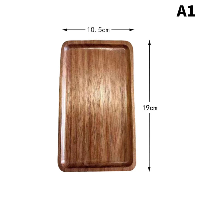 Solid Wood Food Serving Tray | Natural Wooden Tray for Kitchen, Dining & Home Décor