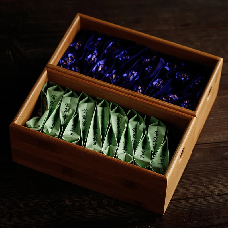 Bamboo Tea Storage Box | Multi-Layer Pu-erh Tea Cake Organiser & Tea Leaf Box