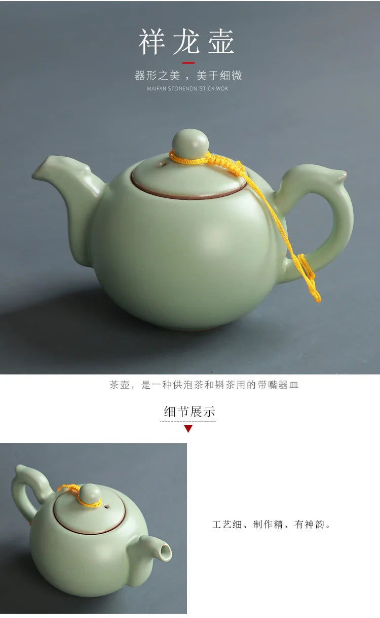 Premium Ceramic Tea Set | Coloured Glaze Teaware Gift Box for 6 | Business & Home Gifting