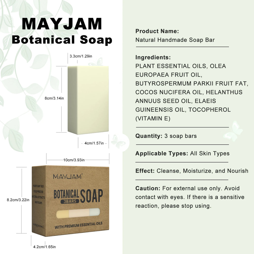 Handmade Essential Oil Soap Gift Set | 3-Pack Chamomile, Tea Tree, Lemongrass & Frankincense