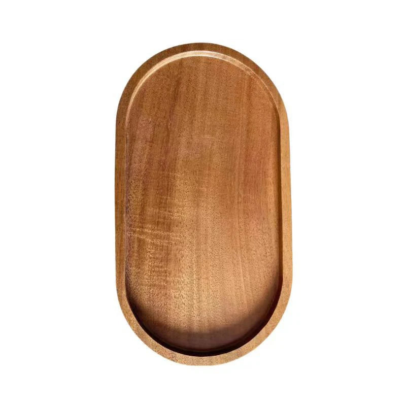 Solid Wood Food Serving Tray | Natural Wooden Tray for Kitchen, Dining & Home Décor