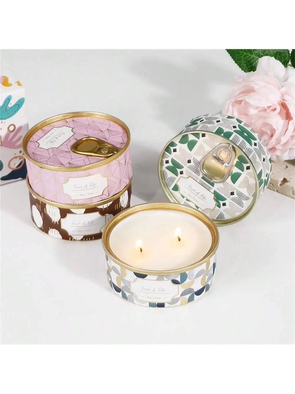 Handmade Soy Wax Aromatherapy Candle | Romantic Bedroom Scented Candle in Tin