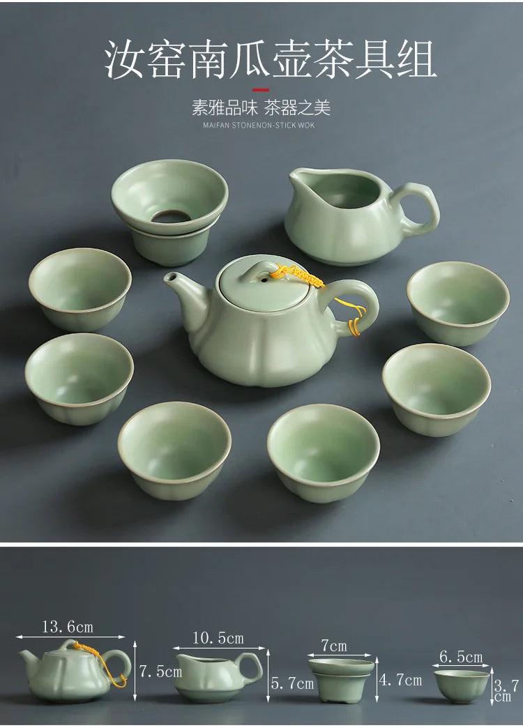 Premium Ceramic Tea Set | Coloured Glaze Teaware Gift Box for 6 | Business & Home Gifting