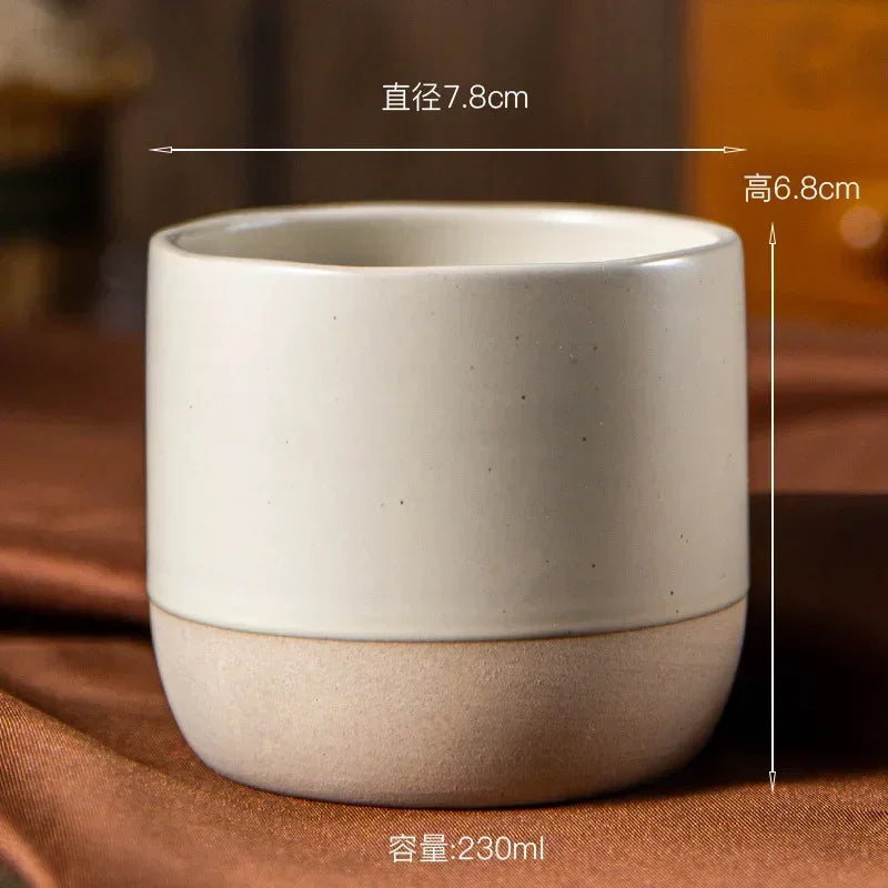Vintage Japanese Ceramic Coffee Mug | Wabi-Sabi Handmade Tea Cup 100ml 180ml 230ml