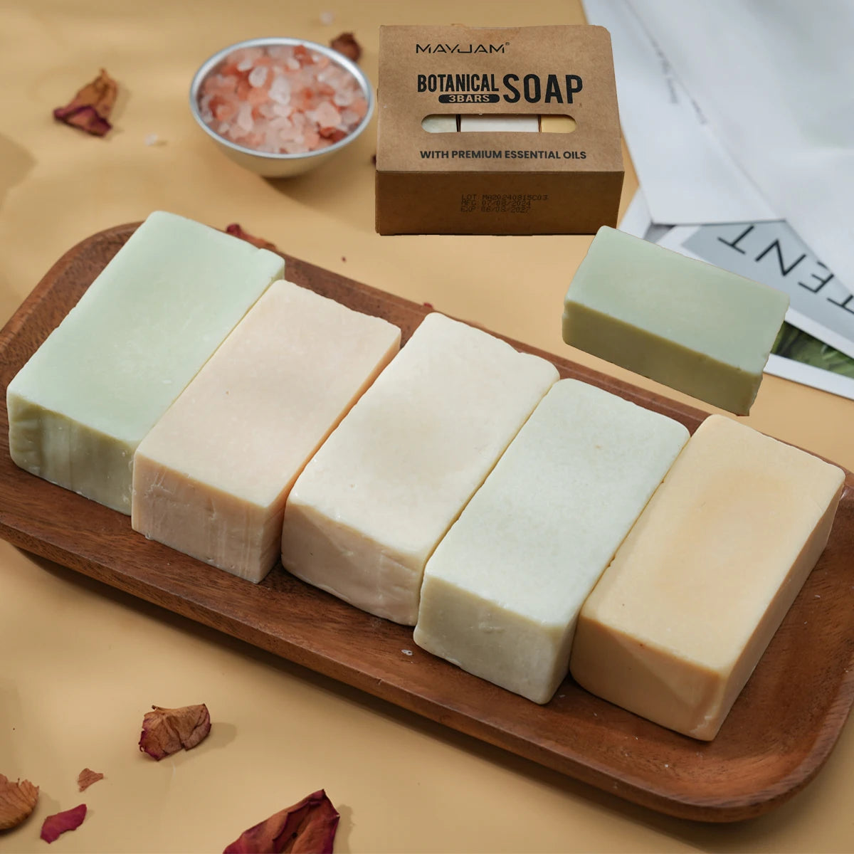 Handmade Essential Oil Soap Gift Set | 3-Pack Chamomile, Tea Tree, Lemongrass & Frankincense