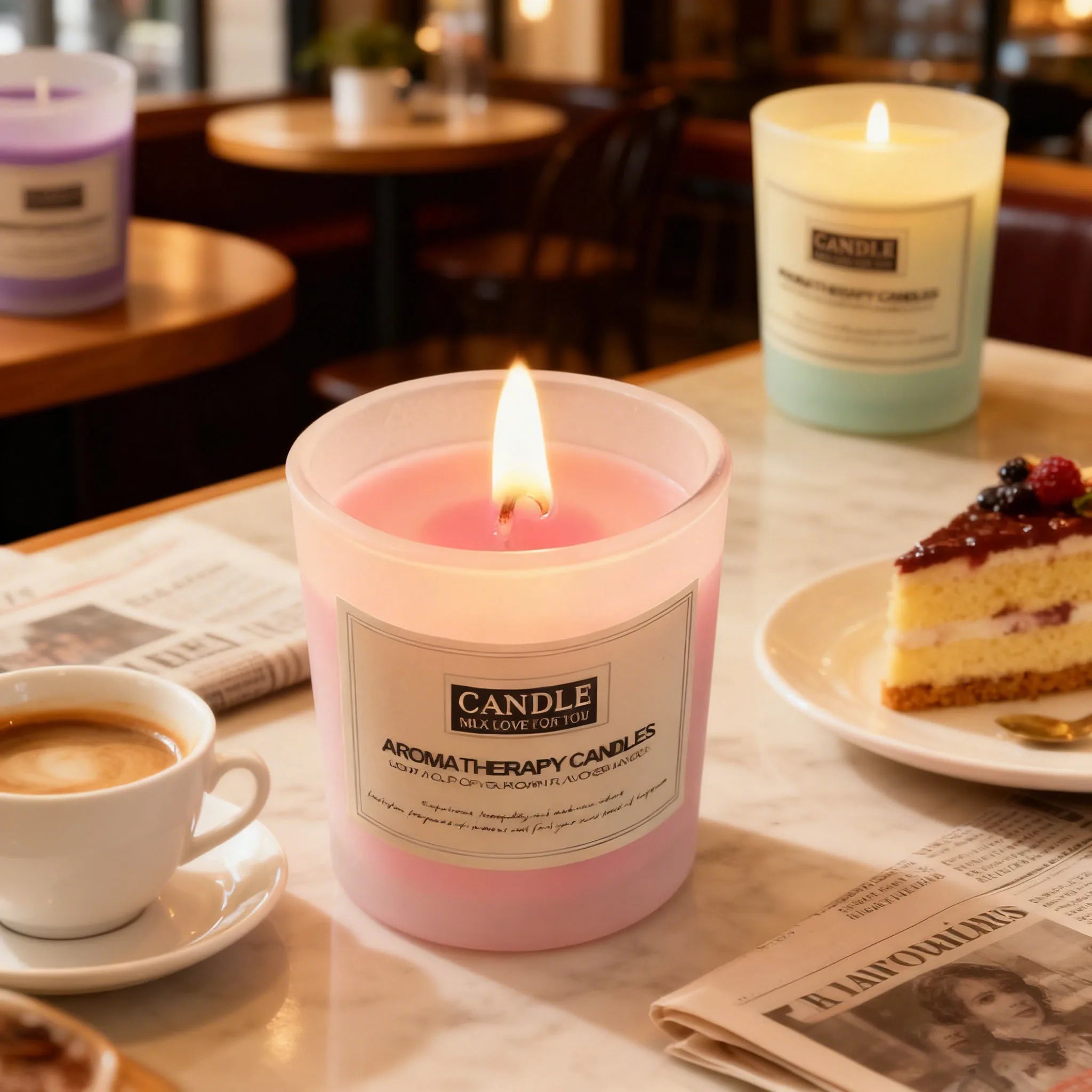 Large Soy Wax Candle in Glass Jar, Smokeless Long-Lasting Aromatherapy Candle, Natural Scented Candle for Home Relaxation