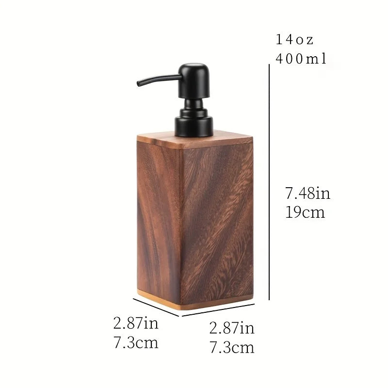 Elegant Wooden Soap Dispenser Hand Sanitizer & Lotion Bathroom Accessory