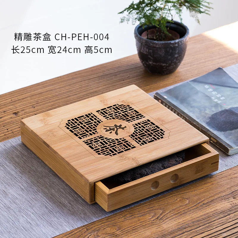Bamboo Tea Storage Box | Multi-Layer Pu-erh Tea Cake Organiser & Tea Leaf Box