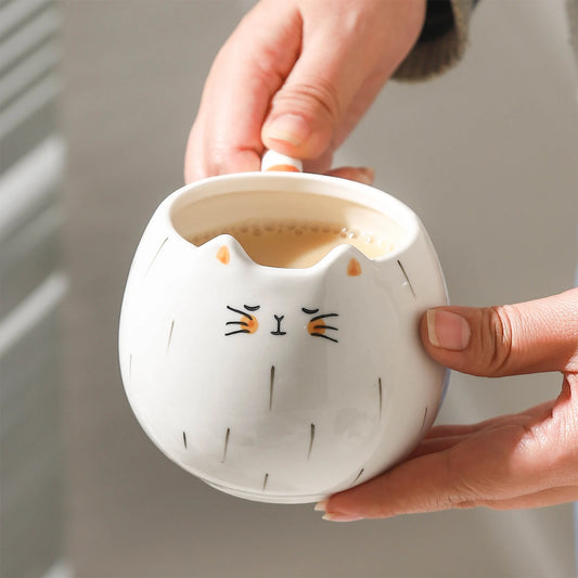 Cute Cat Shaped Ceramic Mug | Afternoon Tea Milk Coffee Cup Home Drinking Set