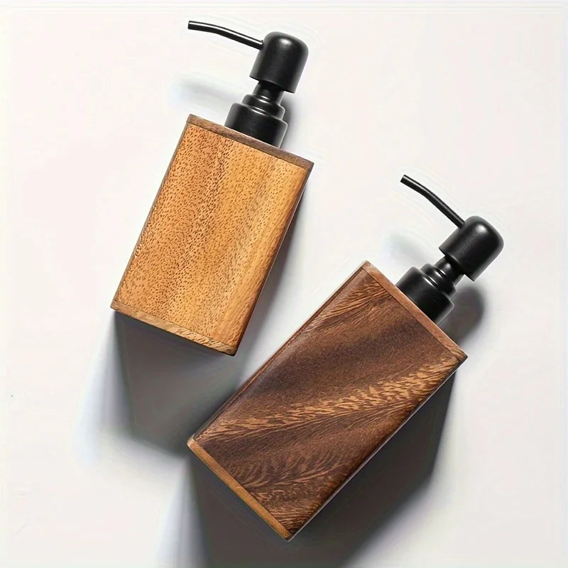 Elegant Wooden Soap Dispenser Hand Sanitizer & Lotion Bathroom Accessory