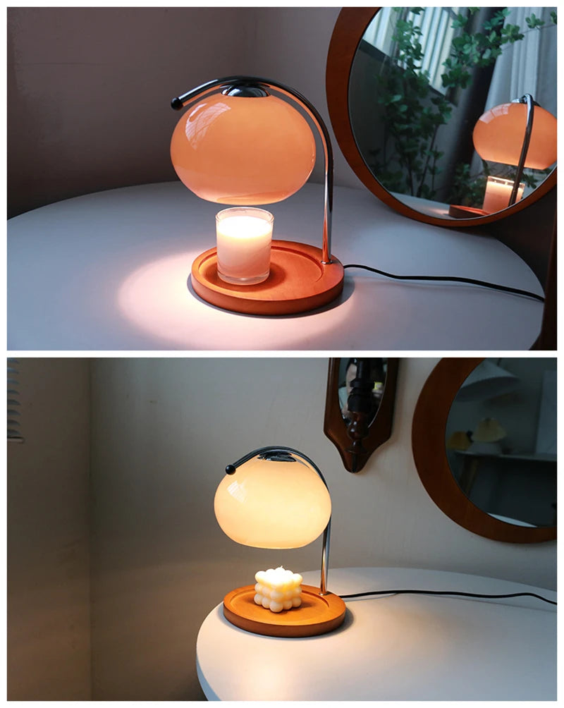 Candle Warmer Lamp with Dimmer | Retro Glass Aromatherapy Wax Melting Lamp & Candle Heater