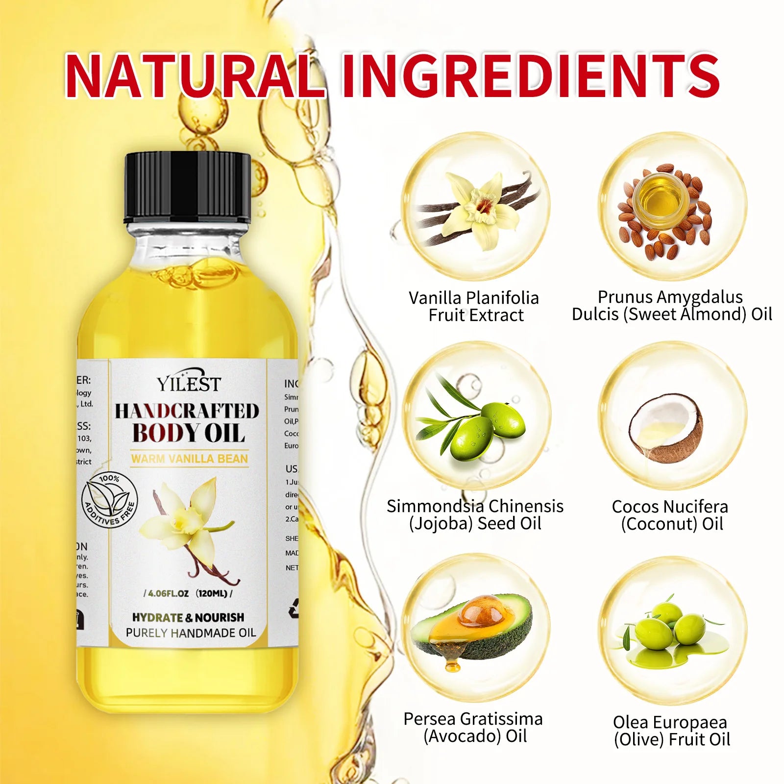 120ml Body Massage Oil | Relaxing Plant Essential Oil for Stress Relief, Muscle Nourishment & Spa