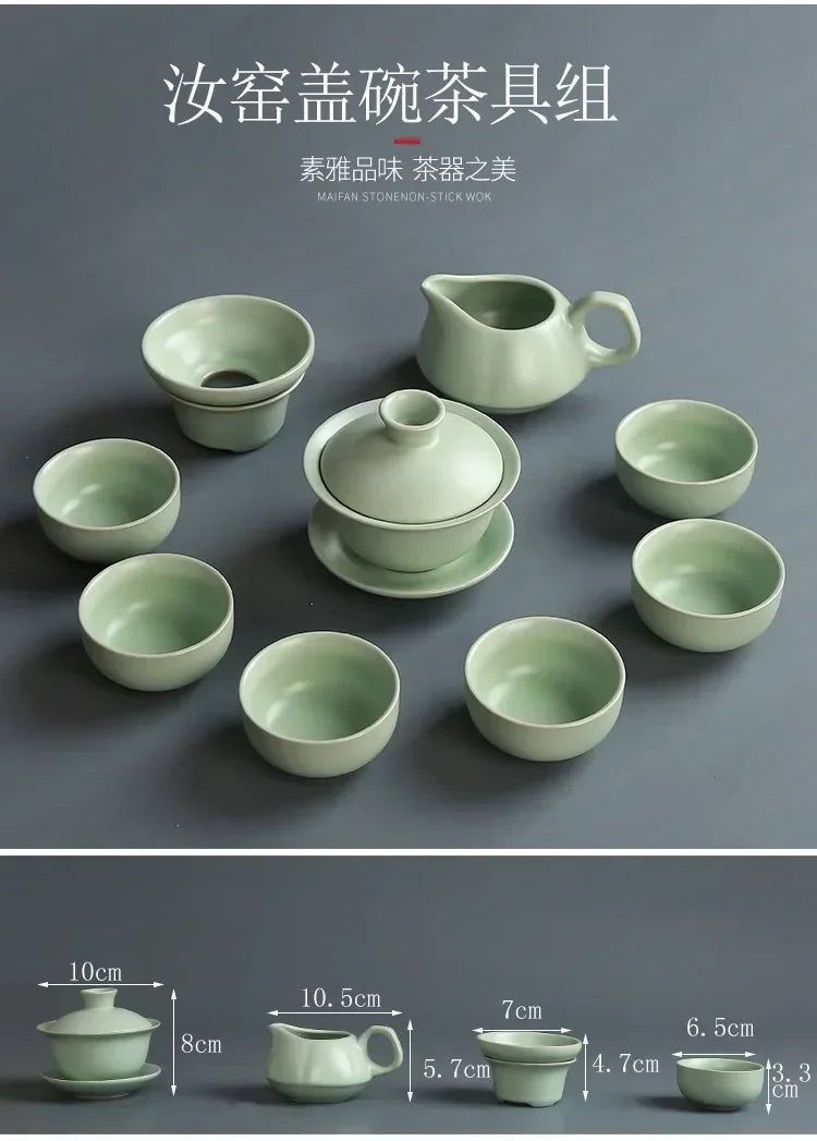 Premium Ceramic Tea Set | Coloured Glaze Teaware Gift Box for 6 | Business & Home Gifting