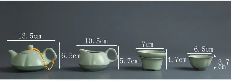 Premium Ceramic Tea Set | Coloured Glaze Teaware Gift Box for 6 | Business & Home Gifting