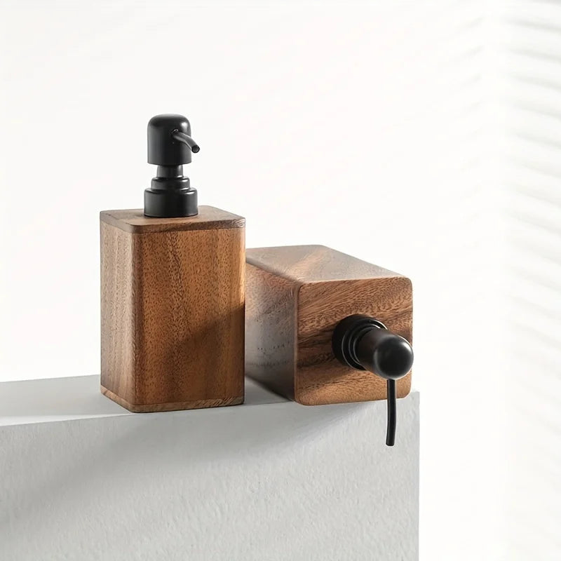 Elegant Wooden Soap Dispenser Hand Sanitizer & Lotion Bathroom Accessory