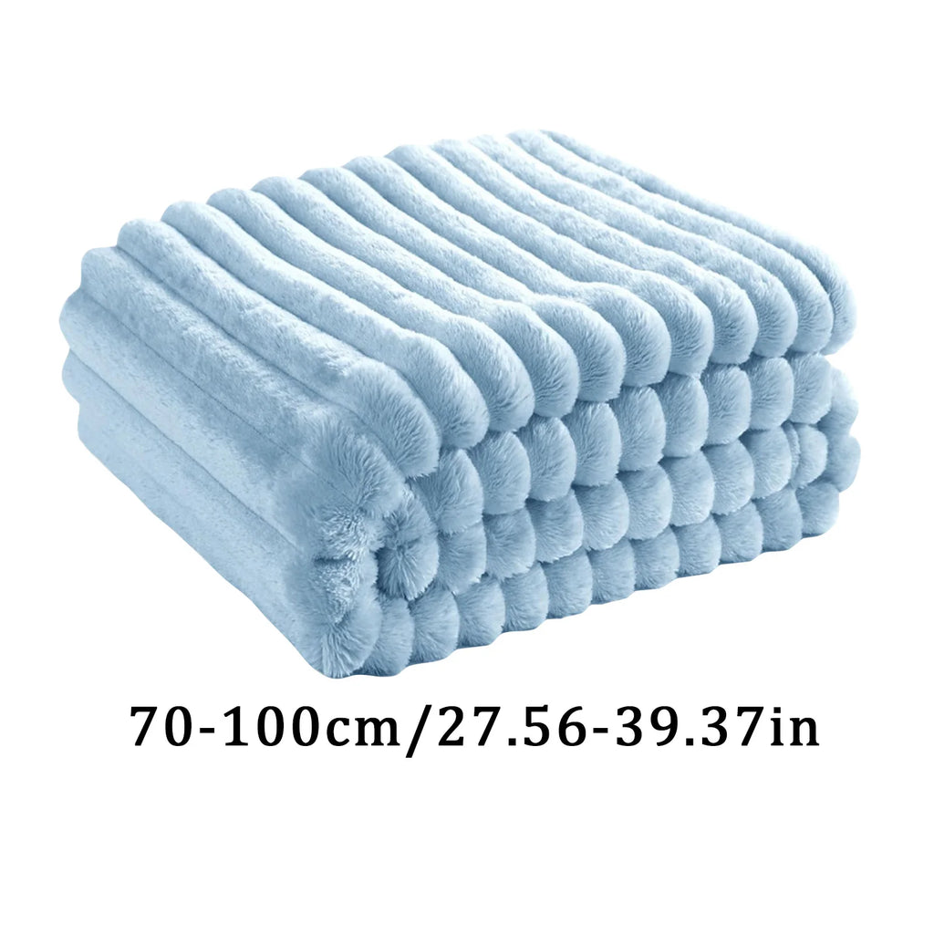 Soft Cosy Blanket | Solid Colour Coral Fleece Quilt for Living Room & Bedroom