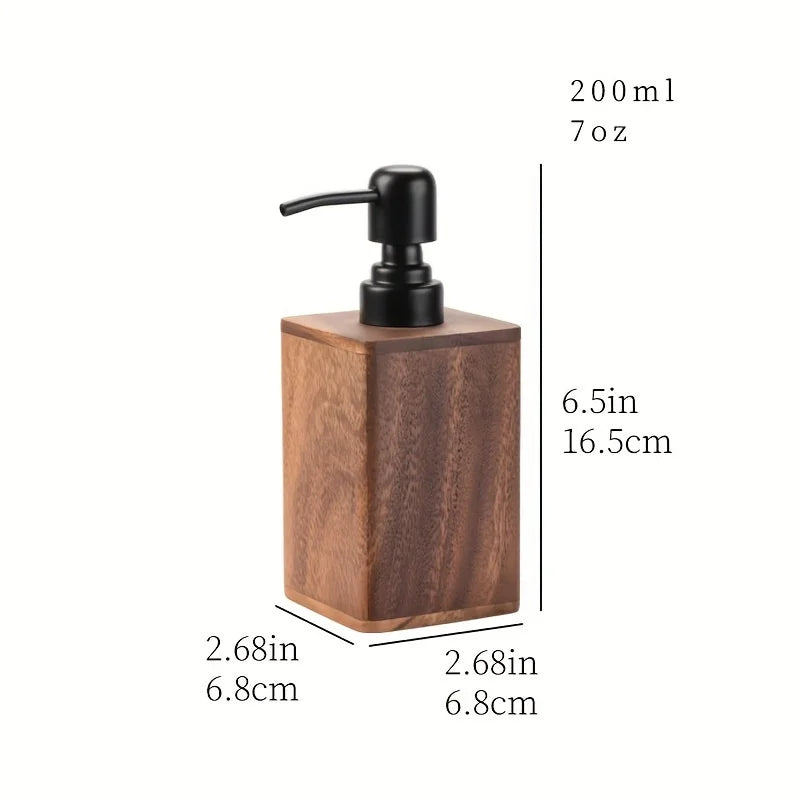 Elegant Wooden Soap Dispenser Hand Sanitizer & Lotion Bathroom Accessory