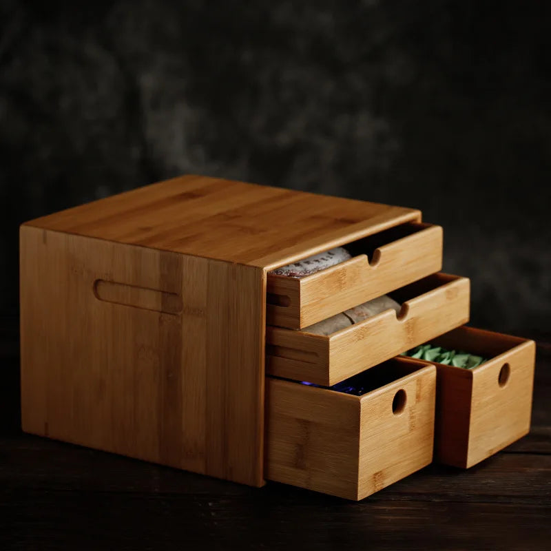 Bamboo Tea Storage Box | Multi-Layer Pu-erh Tea Cake Organiser & Tea Leaf Box