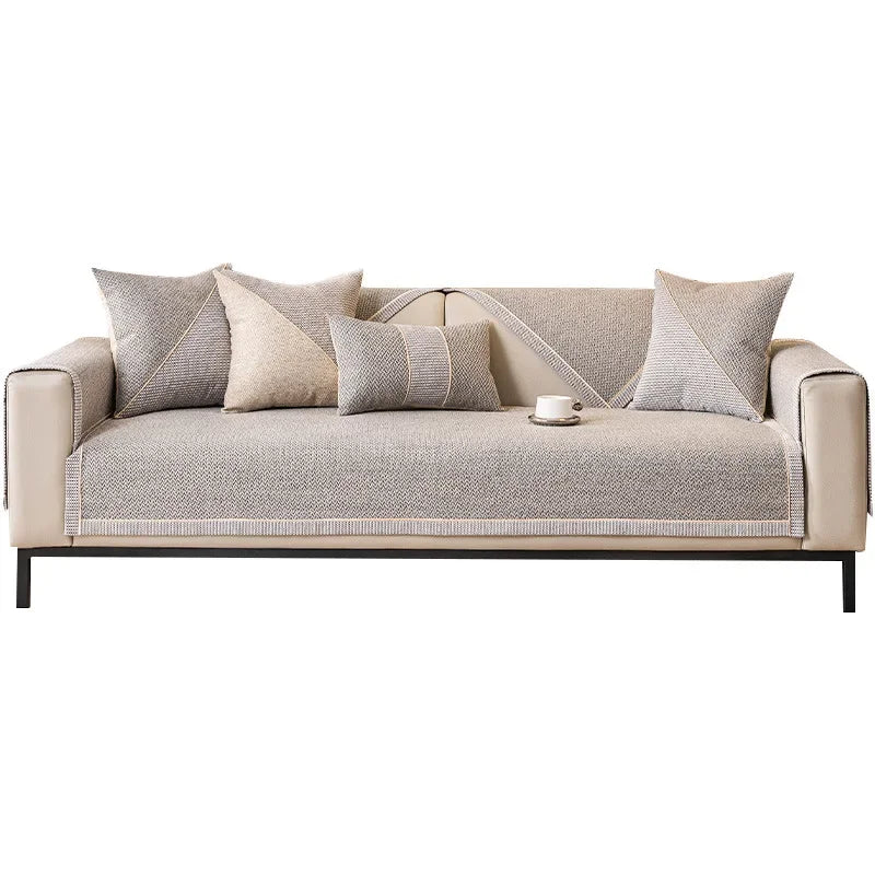 Non-Slip Linen Sofa Cover | All-Season Waterproof Couch Cushion Protector