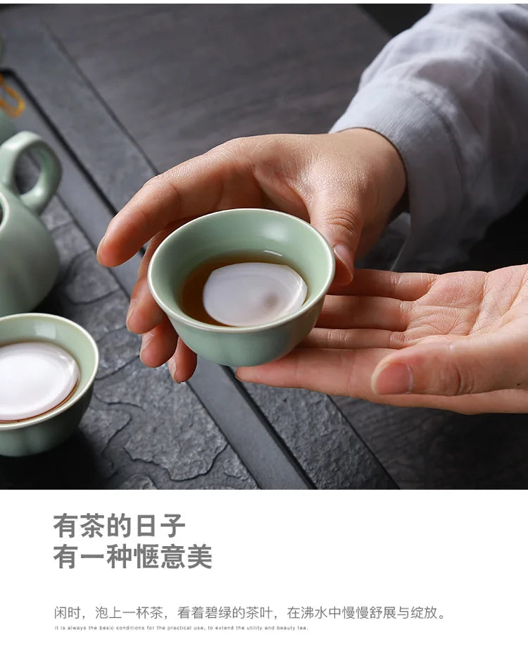 Premium Ceramic Tea Set | Coloured Glaze Teaware Gift Box for 6 | Business & Home Gifting