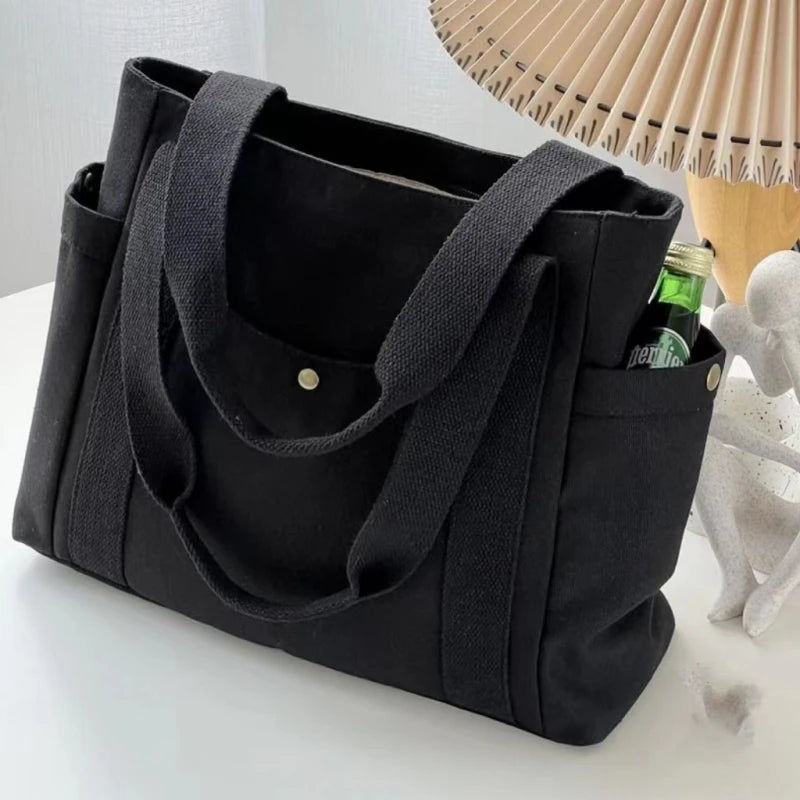 Large Capacity Canvas Tote Bags for Work Commuting Carrying Bag