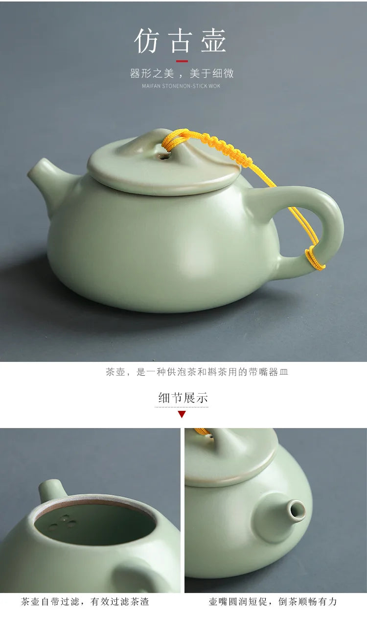 Premium Ceramic Tea Set | Coloured Glaze Teaware Gift Box for 6 | Business & Home Gifting