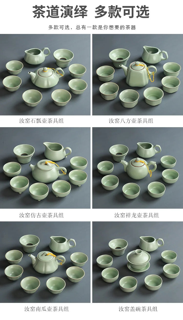 Premium Ceramic Tea Set | Coloured Glaze Teaware Gift Box for 6 | Business & Home Gifting
