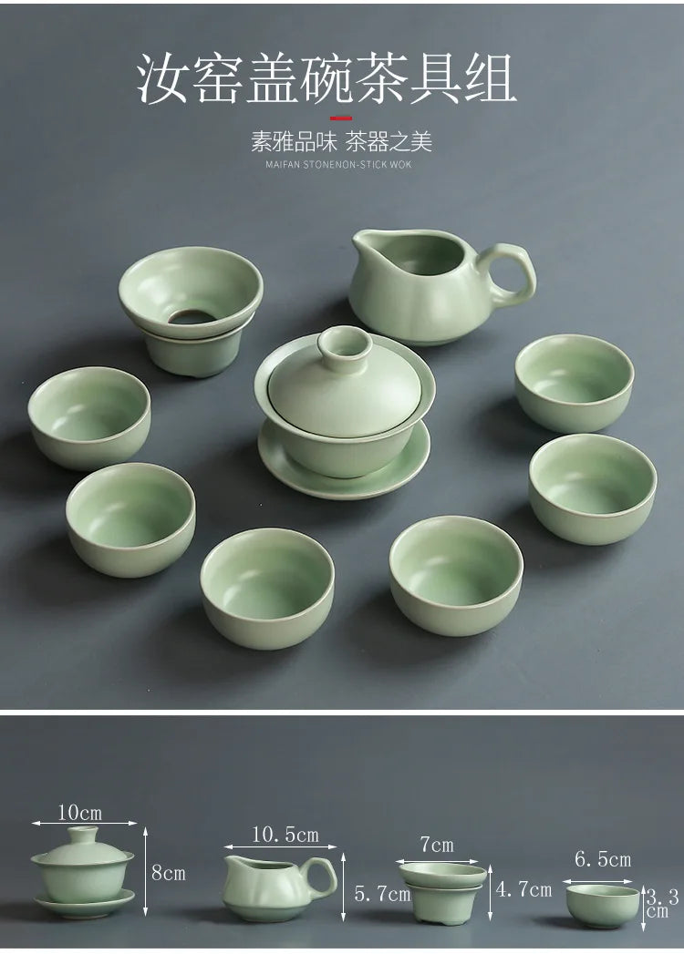 Premium Ceramic Tea Set | Coloured Glaze Teaware Gift Box for 6 | Business & Home Gifting