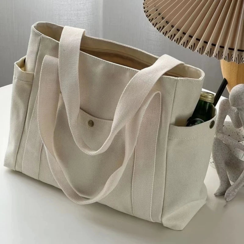 Large Capacity Canvas Tote Bags for Work Commuting Carrying Bag