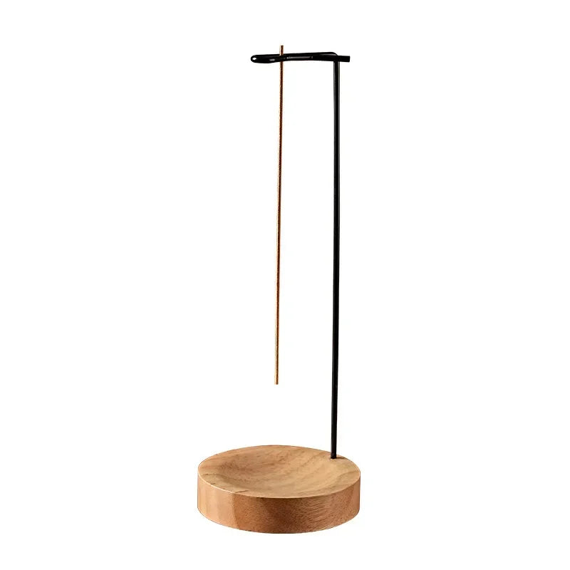 Upside Down Incense Burner | Wooden Round Incense Stick Holder & Tray