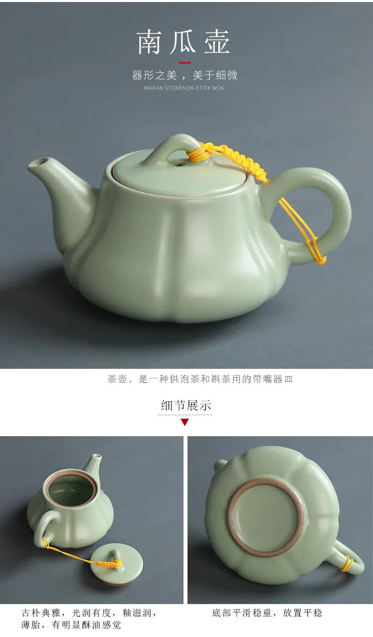 Premium Ceramic Tea Set | Coloured Glaze Teaware Gift Box for 6 | Business & Home Gifting