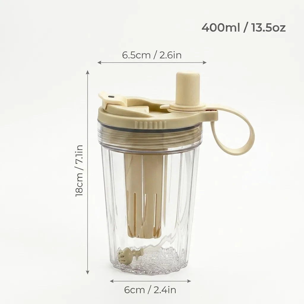 Reusable Kids Water Bottle with Straw & Strainer | Sealed Leak-Proof Drinking Cup
