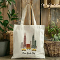 Paris & New York Canvas Tote Bag | Chic Printed Shoulder Bag for Everyday Use
