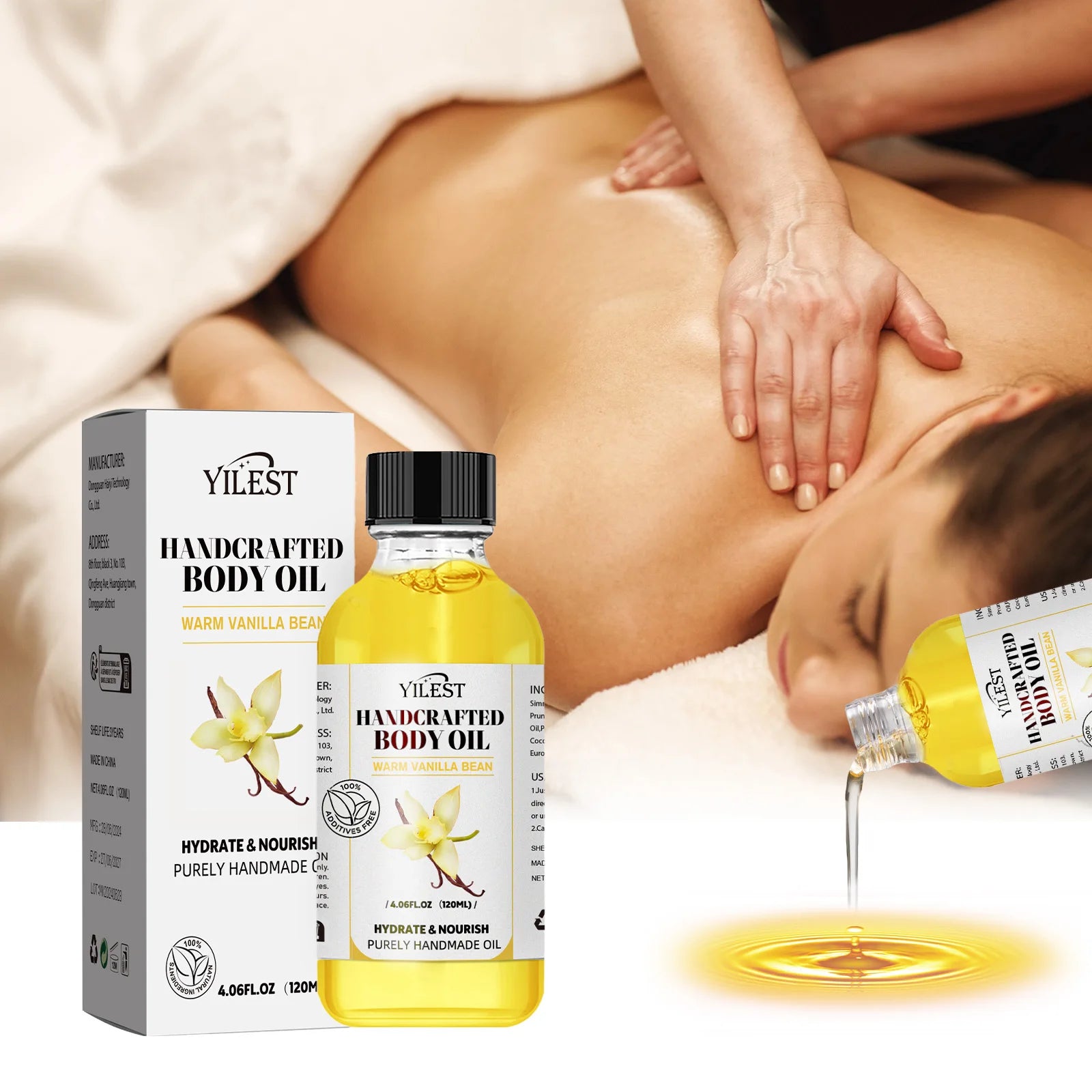 120ml Body Massage Oil | Relaxing Plant Essential Oil for Stress Relief, Muscle Nourishment & Spa