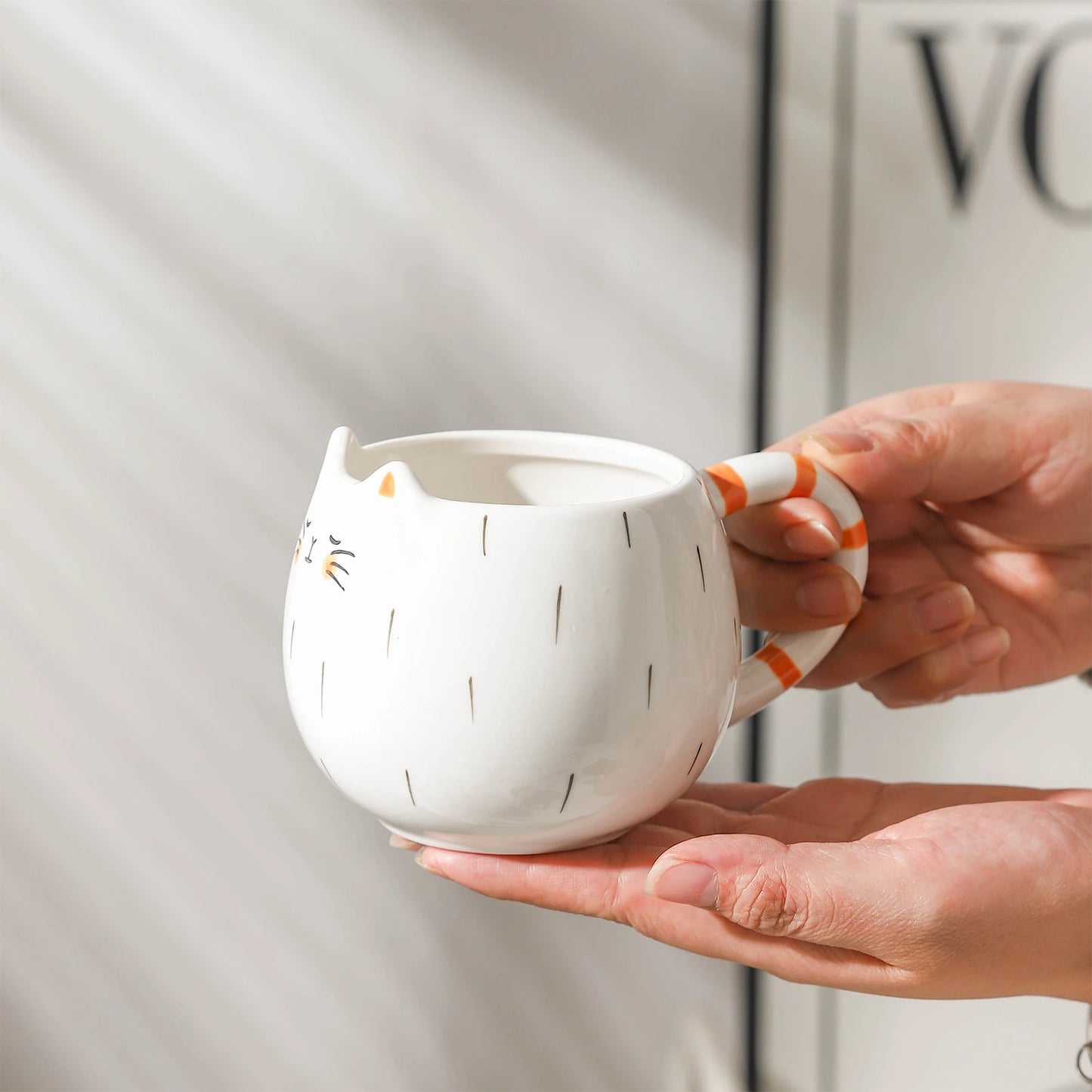 Cute Cat Shaped Ceramic Mug | Afternoon Tea Milk Coffee Cup Home Drinking Set