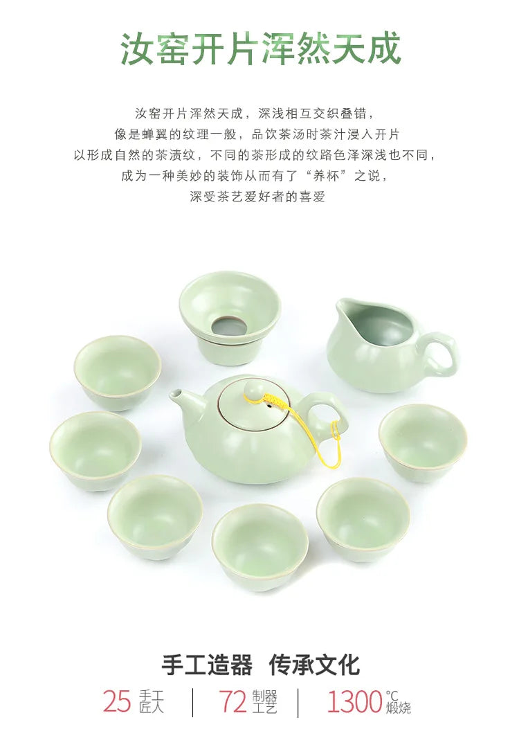 Premium Ceramic Tea Set | Coloured Glaze Teaware Gift Box for 6 | Business & Home Gifting