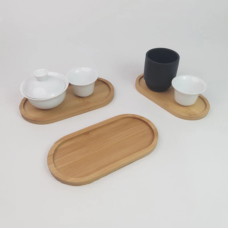 Solid Wood Food Serving Tray | Natural Wooden Tray for Kitchen, Dining & Home Décor