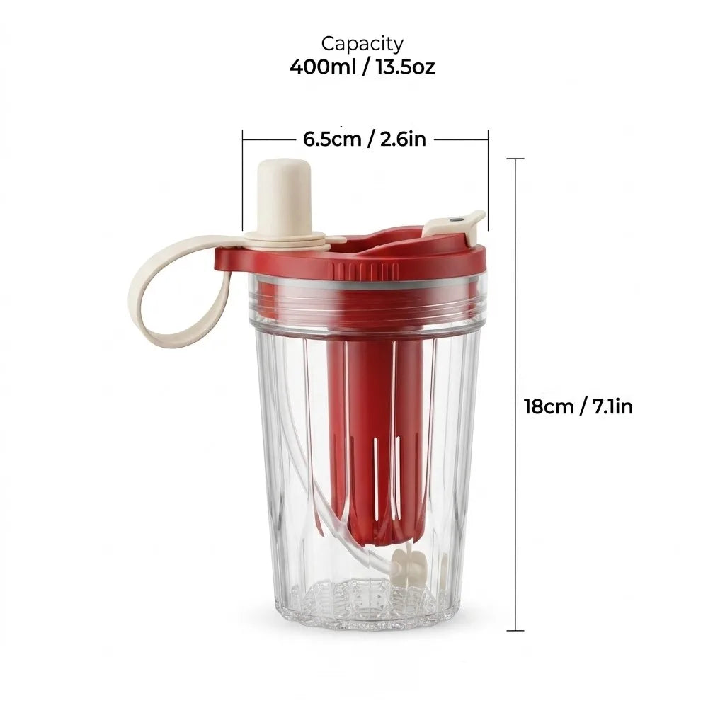 Reusable Kids Water Bottle with Straw & Strainer | Sealed Leak-Proof Drinking Cup