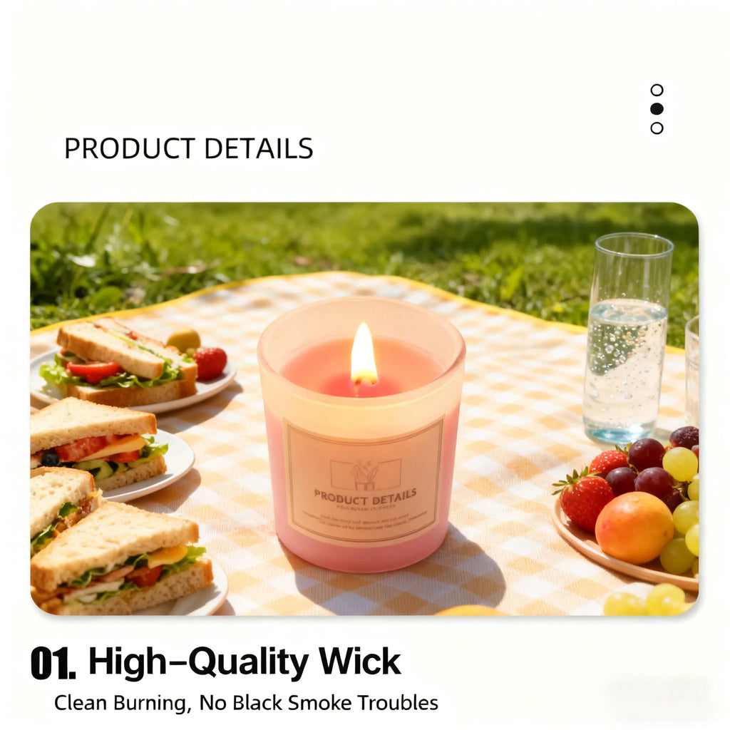 Large Soy Wax Candle in Glass Jar, Smokeless Long-Lasting Aromatherapy Candle, Natural Scented Candle for Home Relaxation