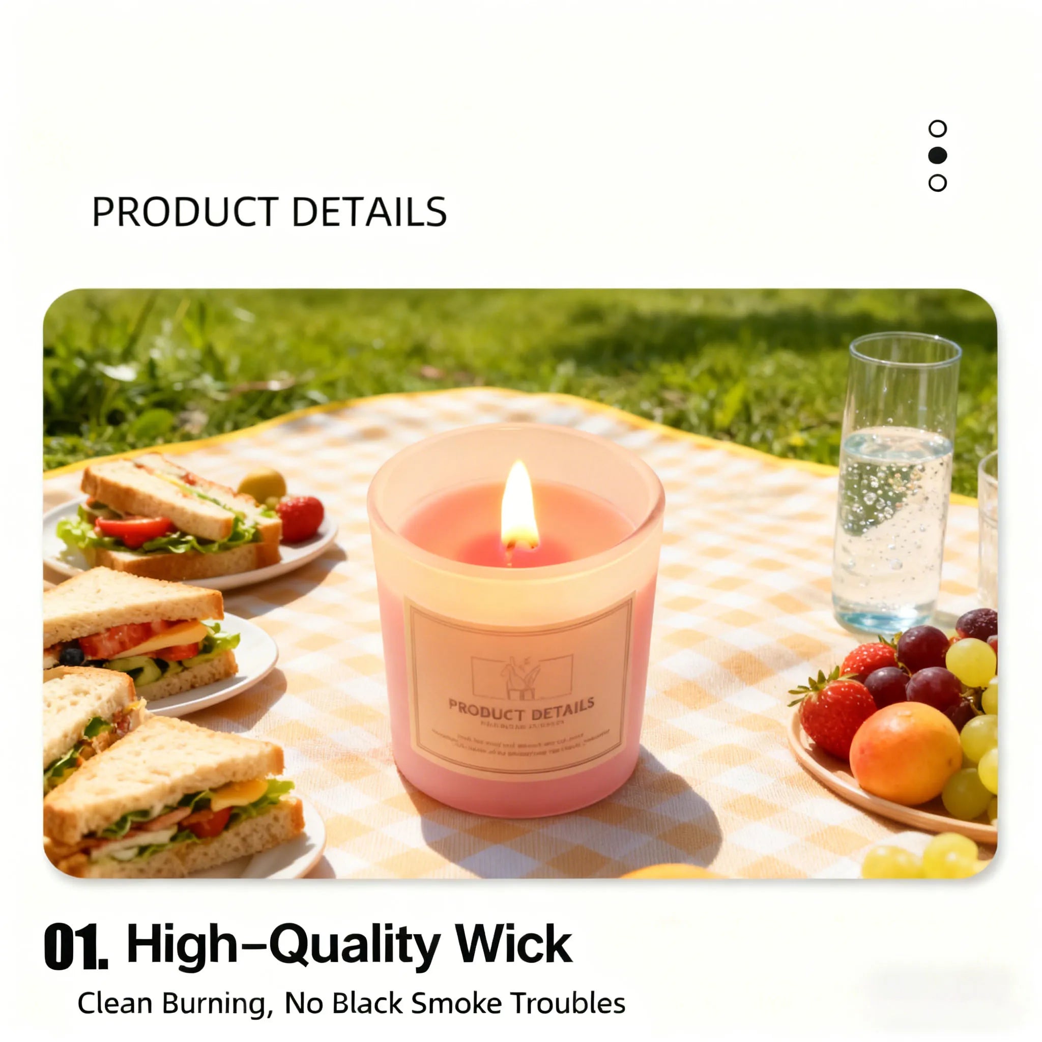 Large Soy Wax Candle in Glass Jar, Smokeless Long-Lasting Aromatherapy Candle, Natural Scented Candle for Home Relaxation