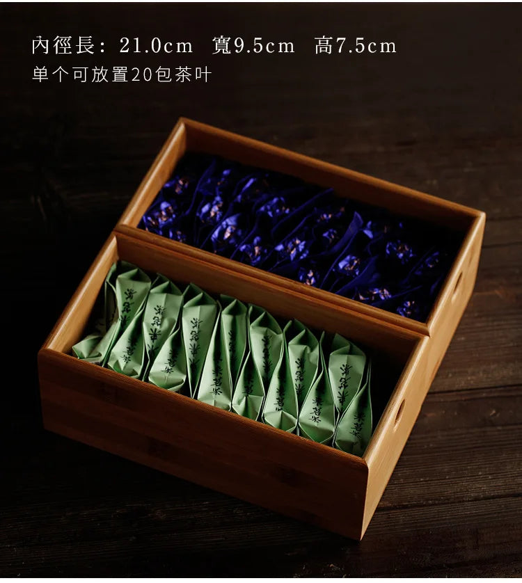 Bamboo Tea Storage Box | Multi-Layer Pu-erh Tea Cake Organiser & Tea Leaf Box
