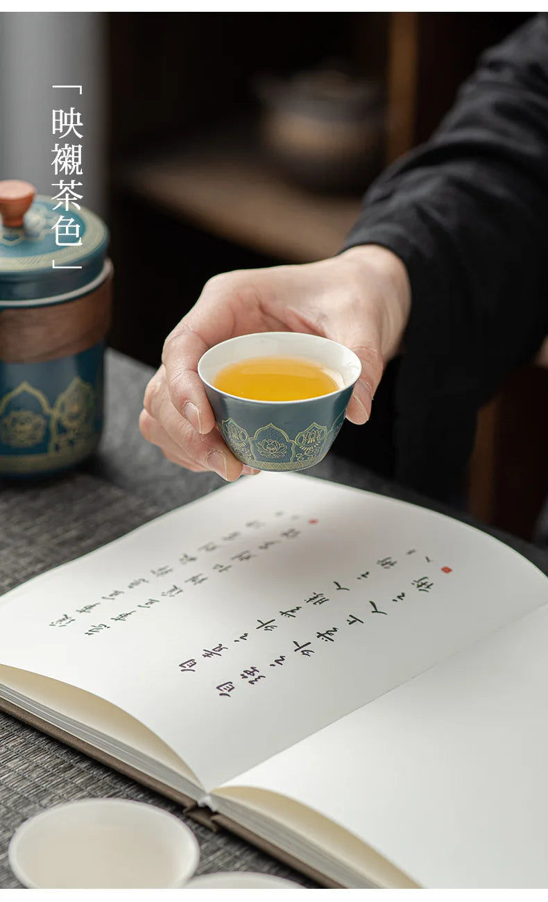 Portable Tea Ceremony Set | 1 Pot 4 Cups Travel Gift Box for Outdoor & Home