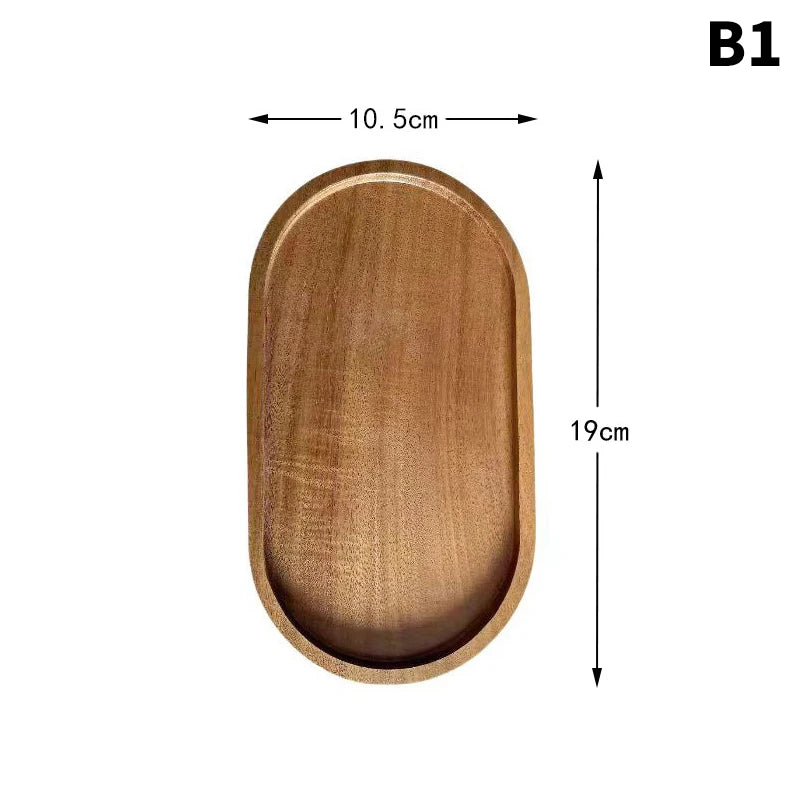 Solid Wood Food Serving Tray | Natural Wooden Tray for Kitchen, Dining & Home Décor