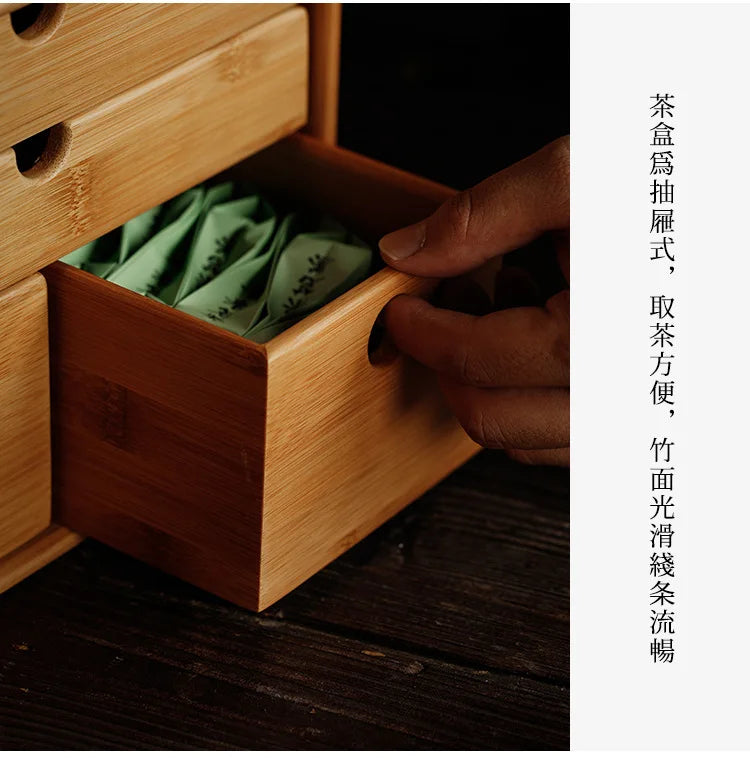 Bamboo Tea Storage Box | Multi-Layer Pu-erh Tea Cake Organiser & Tea Leaf Box