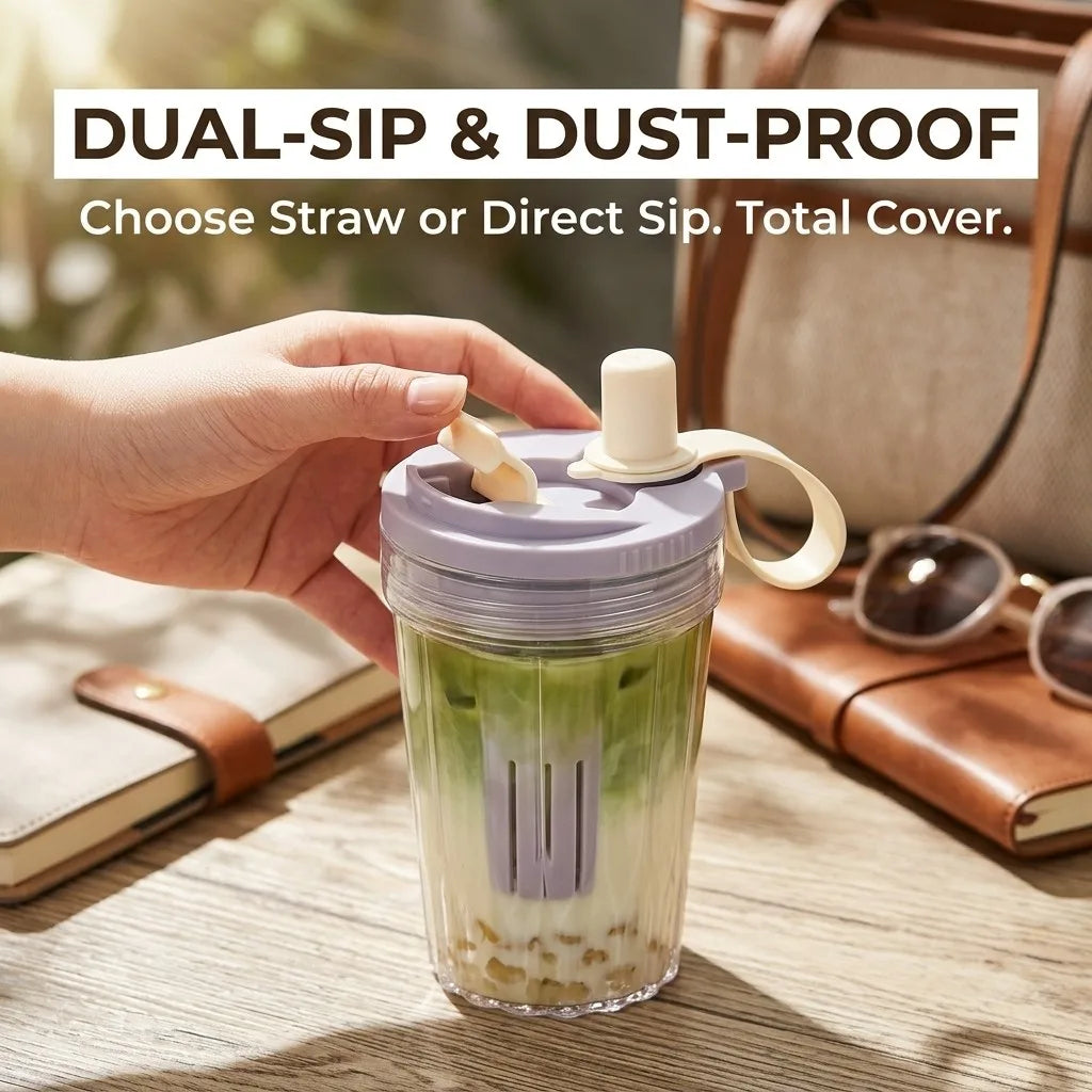 Reusable Kids Water Bottle with Straw & Strainer | Sealed Leak-Proof Drinking Cup